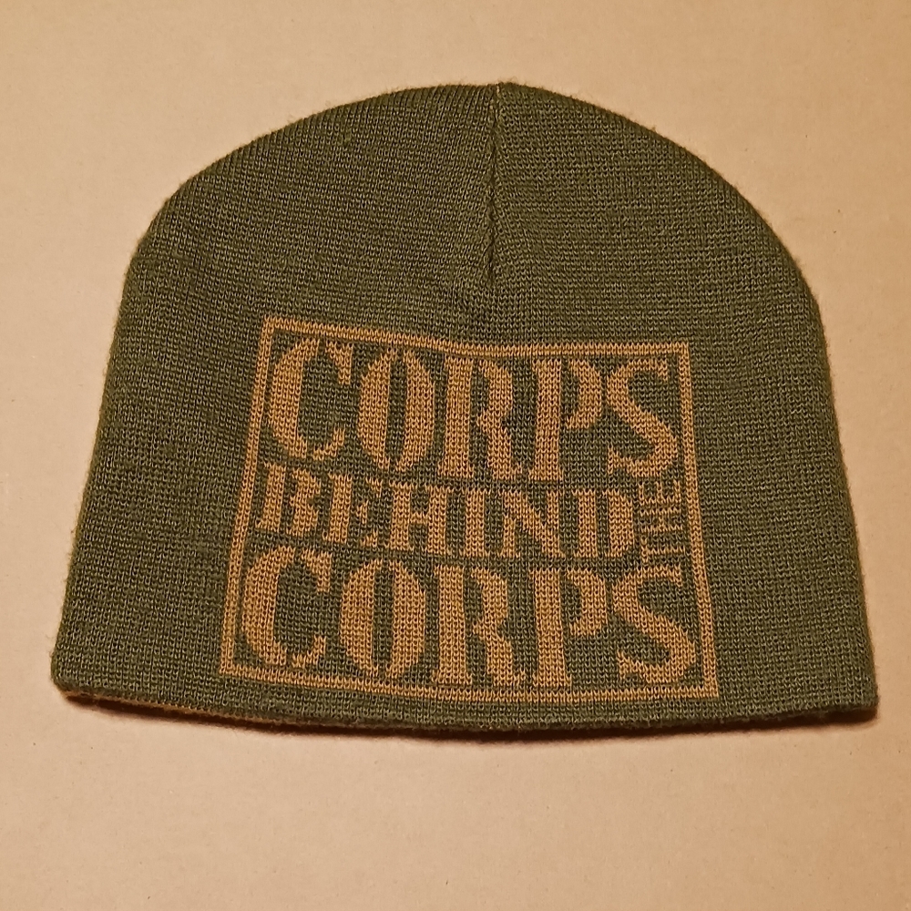 Marines Corps Behind The Corps Knitted Beanie One Size Reversible Winter Cap